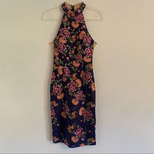 Jovani navy floral beaded tank dress Size 0
